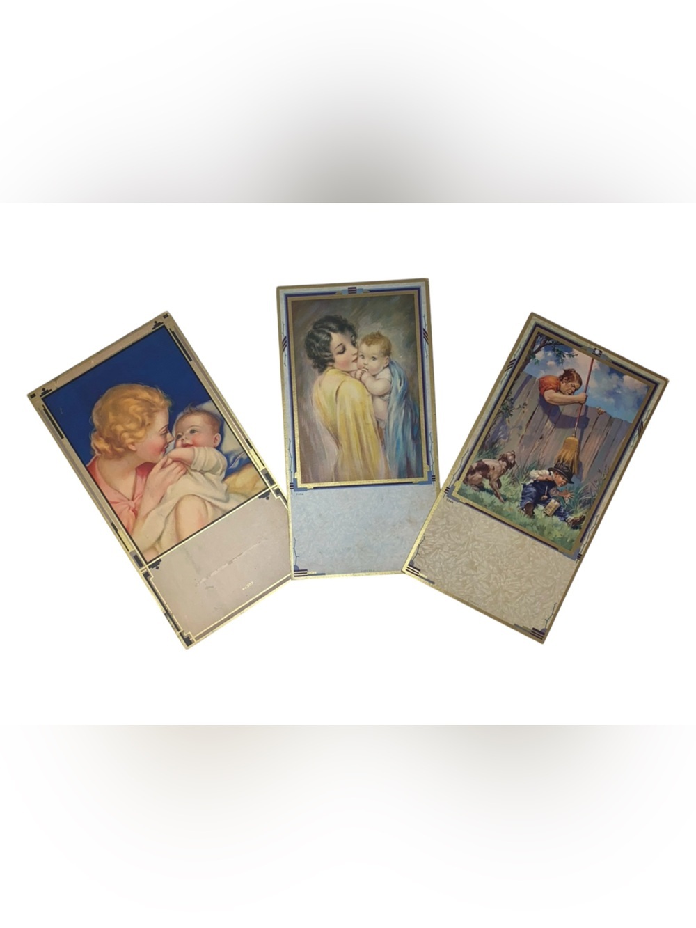 VINTAGE CALENDAR ART Salesman Calendar Samples Motherhood Art 1910-40s 3PC
